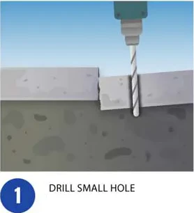 Drill small injection hole